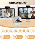 Plug And Go 1080P Webcam With Built In Mic And Hd Light Correction for laptop and desktop video calls compatibility display.