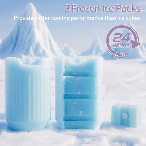 Reusable Breastmilk Storage Bottle With Insulated Cooler Keeps Baby Feed Fresh For 24 Hours Travel Ready Mom Hacks Best Steal with three frozen ice packs for extended cooling.