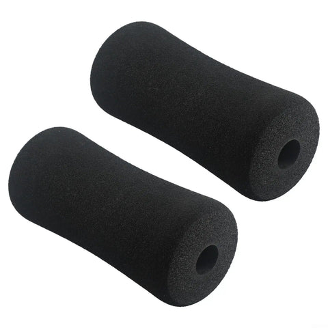Gym Grade High-Density Foam Foot Pads For Weight Leg Extensions, 7 Inch Roller Pads with Black Tube Sponge Covers, 2 Pack