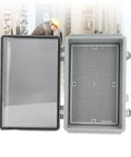 Big Abs Plastic Electrical Junction Box 175x275x110mm Waterproof Ip67 Enclosure open view showing internal grid for wiring.