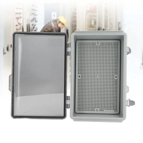 Big Abs Plastic Electrical Junction Box 175x275x110mm Waterproof Ip67 Enclosure open view showing internal grid for wiring.