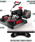 Akeydiy Pro 8 In 1 Heat Press Machine Sublimation System 12 By 15 Inch with adjustable pressure and heat transfer pad.