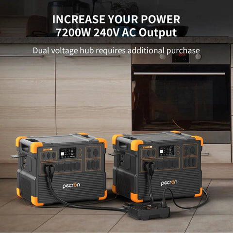 Portable Power Station 3072Wh With 3600W Peak, Expandable To 18.43kWh, shown in kitchen setup
