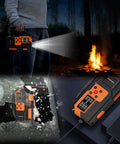 All In One Jump Starter With Air Compressor On The Go 4000A Portable Battery Pack 10000mAh Power Bank with SOS LED Light in use
