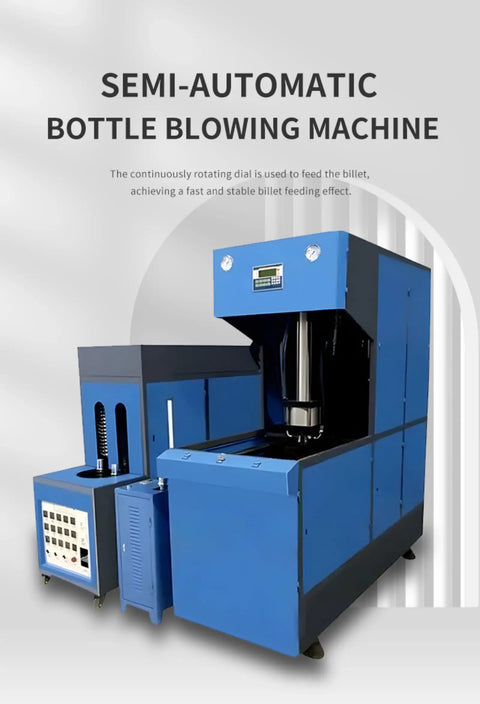 High Speed Blow Molding Machine With Automated Production And Fast Cycle Times For Customizable Capacities And Bottle Sizes And Configurations Designed For Efficient Production In Beverage And Household Bottle Applications, blue semi-automatic bottle blowing machine