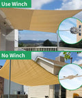 Shade Sail Hardware Kit All In One Ratchet Winch And Cable Rope Tightener For Rectangle Square And Triangle Shade Sail Installations includes winch and rope setup comparison