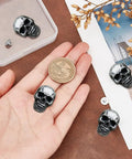 Kickass Punk Skull Screw Back Brass Rivets For Leather Crafting Hardware Dope Set For DIY Bag Hat Shoe Jacket Belt Motorcycle Gear Upgrade on palm with coin