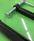 5 Inch Deep Throat U Clamp With About Two To Three Quarter Inch Jaw Opening And Five And A Half Inch Throat Depth, Malleable steel clamp