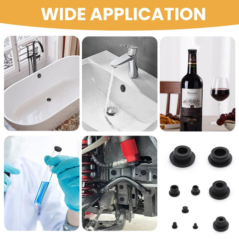 85 Pieces Silicone Rubber Plugs Set In 9 Sizes Black Round Hole Stoppers Waterproof Sealing Plugs For Furniture Bottles Pipes Flower Pots