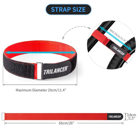 Bike Rack Straps 2 Pack With Extra Wide Silicone Anti Slip Coating For Real Grip And No Slippage, adjustable strap dimensions