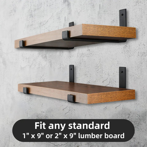 Mounted shelves with 10 Pack Heavy Duty J Style Shelf Brackets With Lip 9 Inch Industrial Wall Mounted Floating Supports