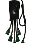 Five Outlet Surge Protector With Right Angle Cord Three Foot Heavy Duty Power Strip 15 Amp Circuit Breaker 250 Joules Black
