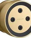 Round Deep Massage Body Spray With Four Twisting Hydromassage Streams, 20 Degree Swivel Spray Face For Targeted Muscle Relief, MasterClean Easy-Clean Surface, Spa-Quality Hydromassage Showerhead in gold finish