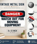 Heads Up Watch Out For Moving Equipment Aluminum Sign 8x12 Inch Waterproof Safety Notice for construction sites