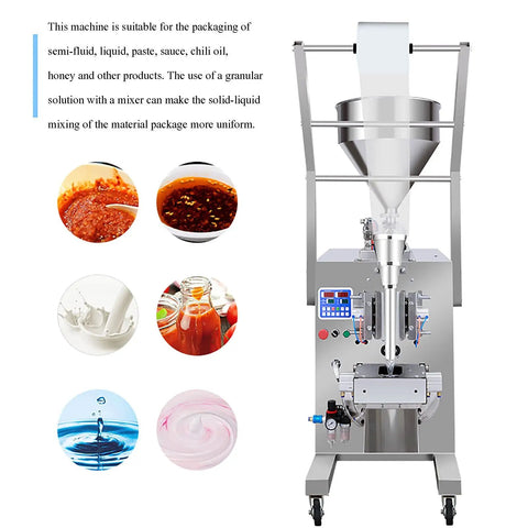 Heavy Duty Automatic Liquid Filling Machine Spot On Precision Pump No Drip Nozzle with funnel and control panel for sauces and oils.