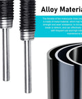 Close-up of Chain Breaker Tool For 420-530 Roller Chain With Beefy Alloy Build showing metal pins and text on strength properties.