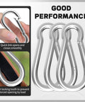 Galvanized Steel Spring Snap Hook Carabiner Clips With 220 Lbs Capacity for outdoor use, showing quick link and locking tooth