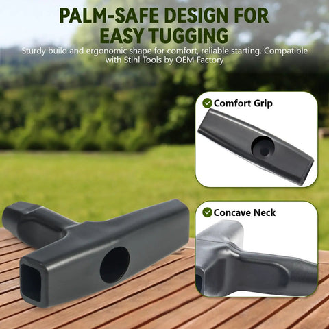 Palm-safe handle design for 3 Pack 10 Ft Pull Cord Rope With Handle 9/64 Inch 3.5mm Premium Starter Rope ergonomic grip details.