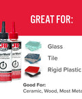 ClearWeld Pro Size Two Part Epoxy That Sets In Minutes Crystal Clear Bond For Metal Tile Glass Ceramic And Plastics with two tubes