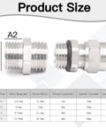 Two Pack NPT One Quarter Inch Stainless Steel Waterproof Cable Gland Connectors For Outdoor Use Built Tough Rugged Wire Glands And Joints Adjustable Range 3 To 6.5 Millimeters Corrosion Resistant shown with dimensions and specifications.