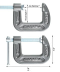 Heavy Duty C Clamp For Home, Garage, And Shop Use, Steel Construction, secure mounting with 1-inch jaw opening, side view