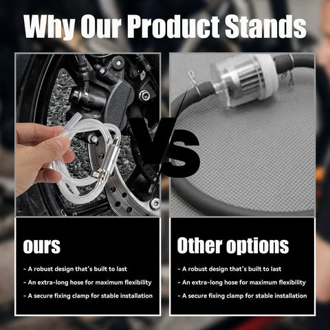 Comparison of Two Pack Brake Bleeder Hose Kit With One Way Check Valve And Clamp and competitor's option