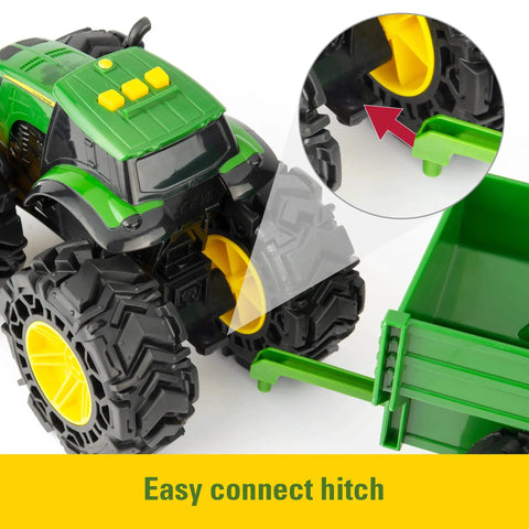 Rad Monster Treads Tractor Toy With Wagon Lights And Sounds showing easy connect hitch detail view