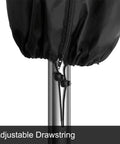 Waterproof Patio Umbrella Cover For 7 To 9 Ft Outdoor Market Parasol With adjustable drawstring and push rod black cover