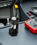 Heavy Duty Hammer Lug Crimping Tool For Automotive Wiring And Industrial Projects on vehicle dashboard with tools nearby.
