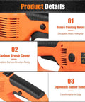 Close-up of Badass Heavy Duty Electric Pipe Threader Kit With 2300w Pure Copper Motor showing ergonomic handle and cooling holes.