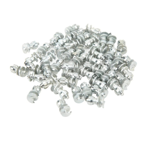 Heavy Duty Tungsten Steel Screw In Tire Studs Deliver Killer Traction And Rock Solid Skid Control For Cars Trucks Forklifts And Motorcycle Applications, close-up of 50 pack.