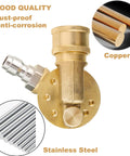 Brass radiator cleaning wand with quick-connect pivoting coupler for pressure washers; steel rods and copper tubes
