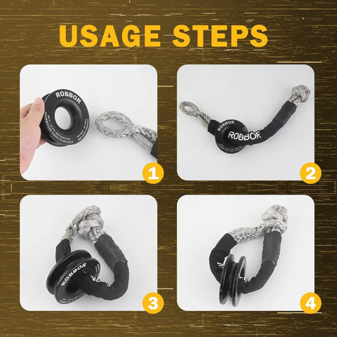 4 Inch Recovery Ring Made From T6 6061 Aircraft Grade Aluminum Heavy Duty Snatch Ring With 66,000 Lbs Break Strength usage steps