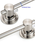 Close-up of No Drill 24 Inch Suction Cup Towel Bar Brushed Nickel For Bathroom And Shower Door Adhesive Towel Rack No Tools Needed