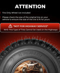 Tire with warning label for off-road use, Set Of 2 19x7-8 ATV UTV Tires 4PR Beefed Up All Terrain Tubeless Non Directional Tread