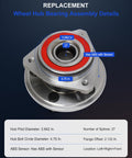 Front view of Front Wheel Bearing Hub Assembly 513084 Fits Jeep Cherokee 1990 To 1999 Grand Cherokee 1993 To 1998, with ABS sensor.