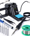 Pro Grade 60W Digital Soldering Station Kit With Two Handy Helping Hands Six Extra Tips Lead Free Solder Sucker Stainless Tweezers