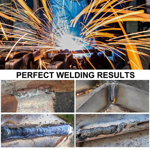 Flux Core MIG Welder 160A Portable Gasless Wire Feed Machine welding sparks and metal welds