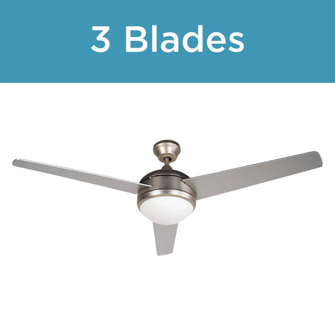 52 Inch Ceiling Fan With Light Kit And Remote Control 3 Blade White Frosted Glass Finish Energy Efficient And Quiet