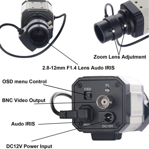 Compact Hd CCTV Camera One Third Inch CCD 960H 1000TVL Auto Iris Varifocal 2.8 To 12mm Bullet Box Indoor Outdoor Surveillance