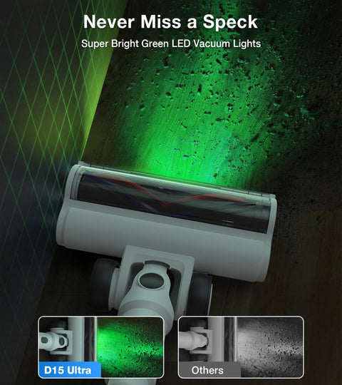 Cordless Vacuum Cleaner With 55 Minutes Runtime 15 In 1 Self Standing Stick Vacuum With Led Light cleaning dark floor
