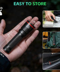 Person holding a Six Pack Rechargeable LED Flashlights With High Lumen Output, Mini Handheld Tactical Lights USB-C Chargeable