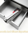 Heavy Duty Soft Close 10 Inch Concealed Undermount Drawer Slides Full Extension Runners In Cold Rolled Steel shown in drawer