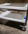 Built Tough Pro Grade Heavy Duty Polyurethane Swivel Caster Wheels With Threaded Stem for smooth trolley on a workbench.