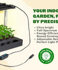 Seed Starting Grow Light Kit With Full Spectrum LEDs Adjustable Height Integrated Tray And Timer For Indoor Seedlings
