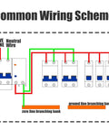Diagram showing common wiring scheme for 3P 40A Miniature Circuit Breaker For DIN Rail Mount with live and neutral lines.