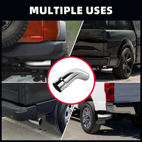 5 Inch Diesel Exhaust Tip Elbow With Clamps, 5 To 6 Inch Chrome Polished Exhaust Tip For Pickup Truck Car SUV, multiple uses