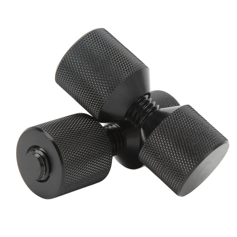 Flange Pin Quick Aluminum Two Hole Dowel Pin Tool For Automotive And Machinery, shown in black aluminum with knurled texture.