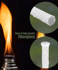 Long Life Fiberglass Torch Wicks 10 Inch Replacement Wicks for Tiki Torches and Oil Lamps, close-up view of material