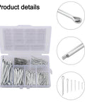 230 Piece 304 Stainless Steel Cotter Pins And Hairpin Pins Kit with six sizes for automotive machinery repairs in clear case